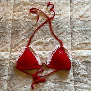 Boutine LA Reworked Red Bikini Top